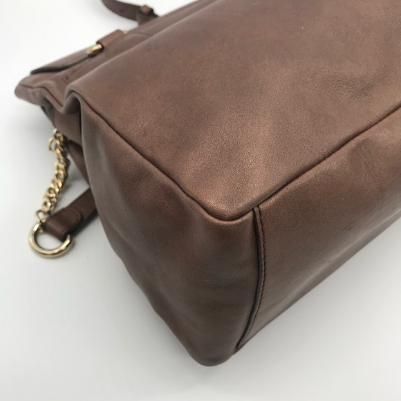 Versace Vitello Perlato Bronze Messenger Bag - Picture 11 of 15